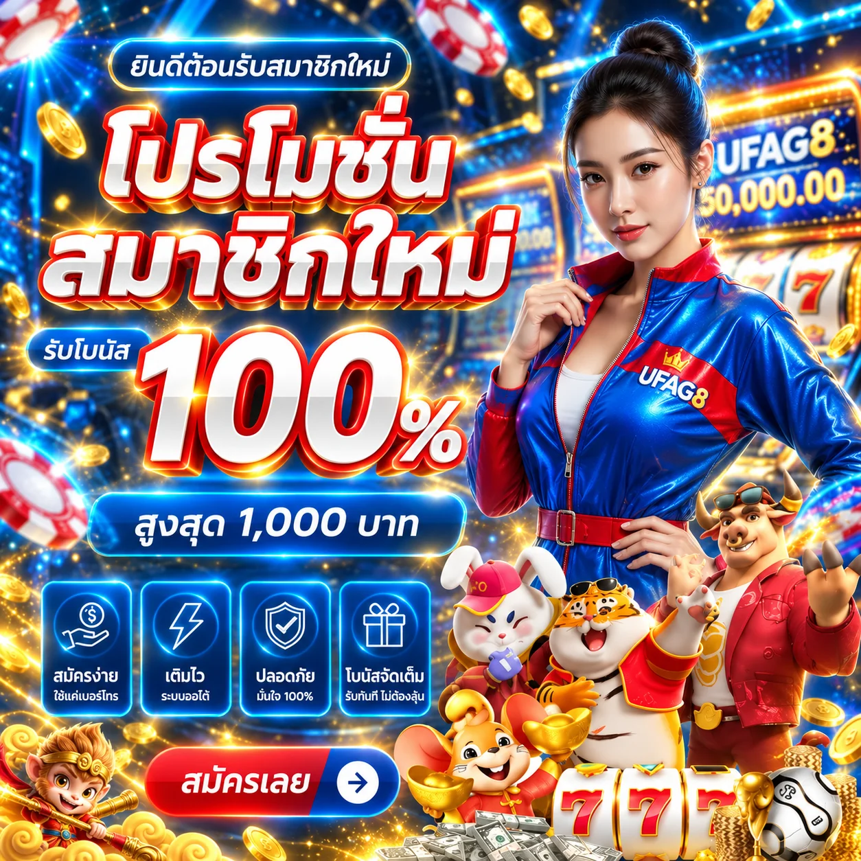 UFAG8 ทดลองเล่น ภาพประกอบโทนฟ้าและทอง